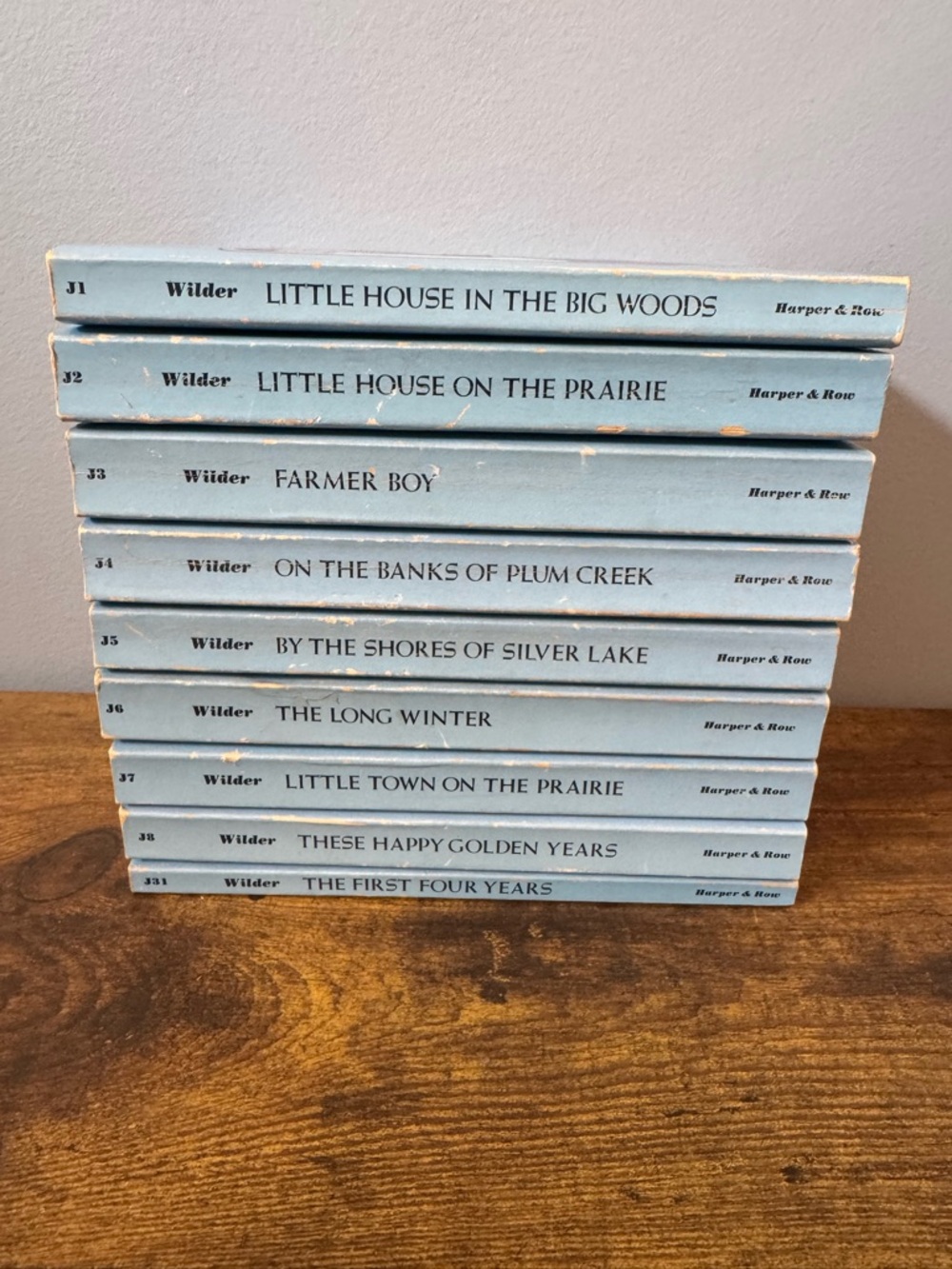 Little House Book Set 9 Laura Ingalls Wilder Harper Trophy 1971 Blue Lot